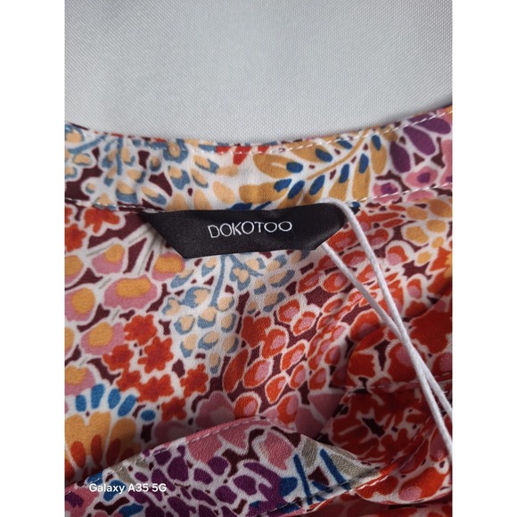 Dokotoo Women's Casual V-Neck Easel Floral Print Long Sleeve Blouses Small - Picture 8 of 8